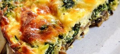 Frittata cu cartofi, ceapa verde, marar si branza